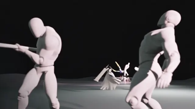 Two-person martial arts: mannequin motion and final result